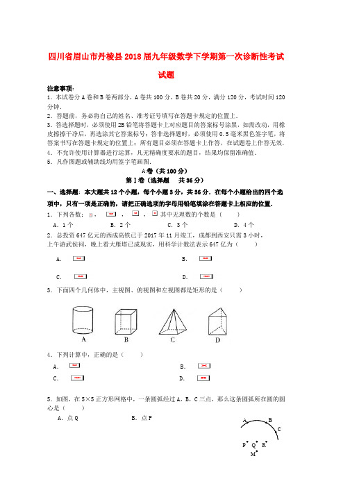 九年级数学下学期第一次诊断性考试试题word版本