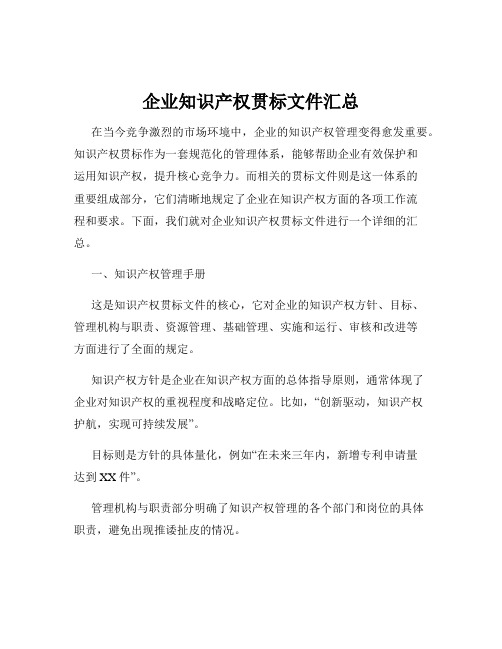 企业知识产权贯标文件汇总