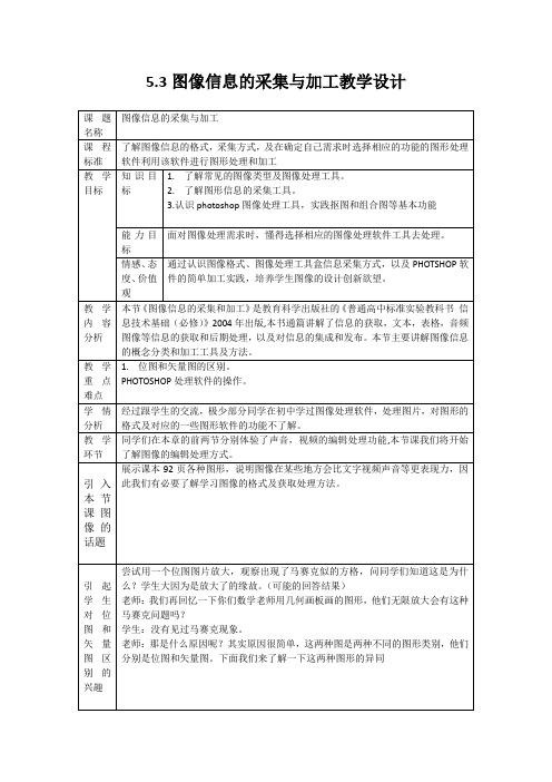 5.3图像信息的采集与加工教学设计