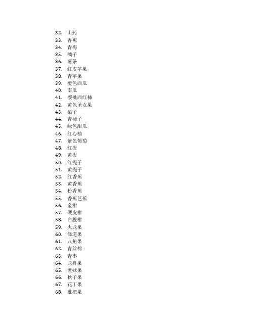 水果大全名字100种蔬菜