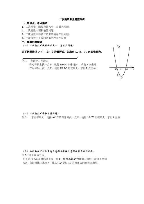 二次函数常见题型分析