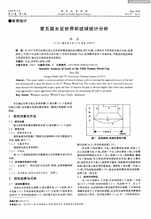 第五届女足世界杯进球统计分析