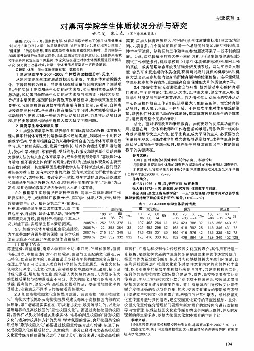 对黑河学院学生体质状况分析与研究