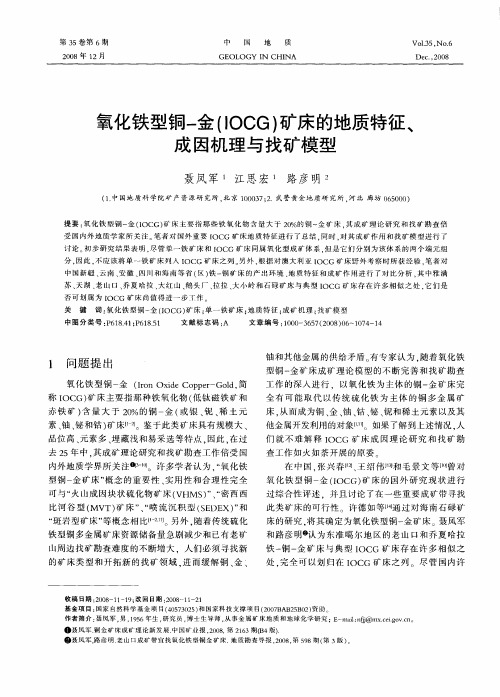 氧化铁型铜-金(IOCG)矿床的地质特征、成因机理与找矿模型