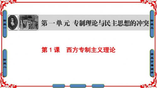 【课堂新坐标】16-17年高中人教版历史课件选修二第一单元第1课西方专制主义理论