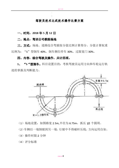 汽车驾驶员技术比武方案