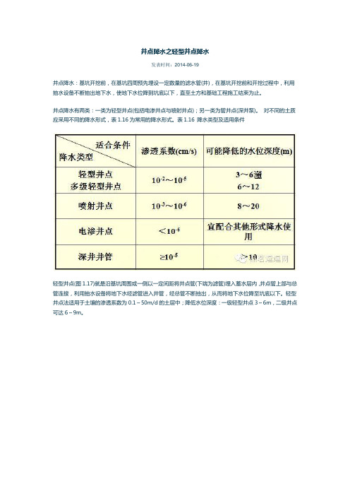 井点降水之轻型井点降水