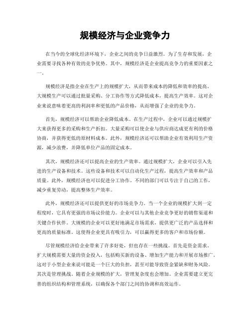 规模经济与企业竞争力