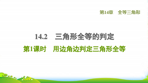 八年级数学上第14章全等三角形14.2三角形全等的判定1用边角边判定三角形全等沪科