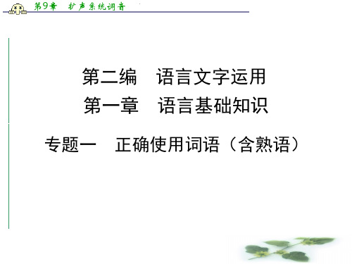 高考语文(新课标人教)一轮总复习课件：第二编 第一章 语言基础知识 专题一