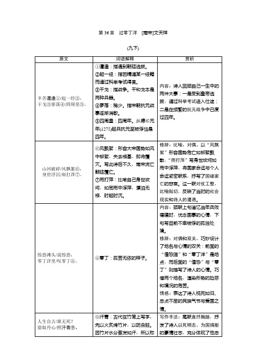 中考专项语文第36首 过零丁洋