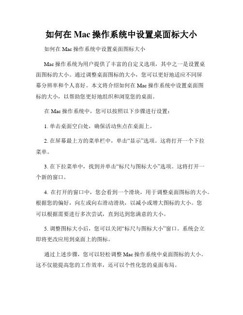 如何在Mac操作系统中设置桌面标大小