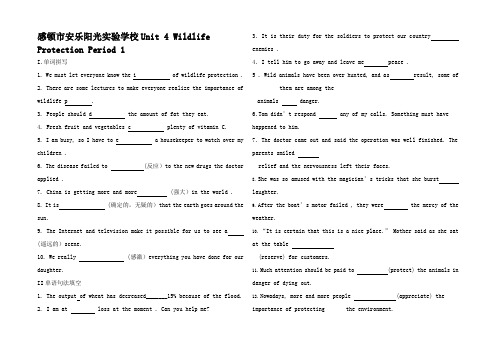 高中英语 Unit 4 Wildlife Protectio