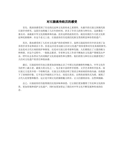 对石鼓流传经历的感受