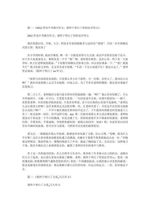 我终于明白了xx作文