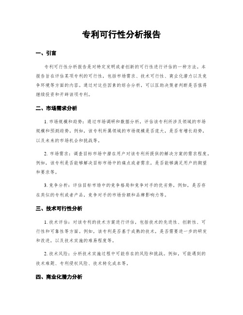 专利可行性分析报告