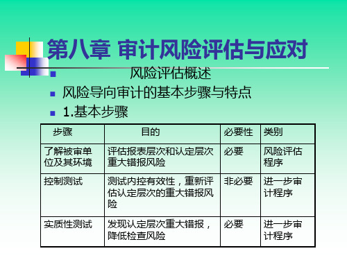 审计 第9章风险评估与风险应对2