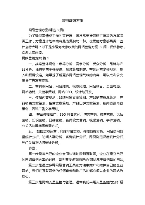 网络营销方案