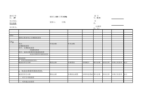 长期股权投资表格(xls 页)