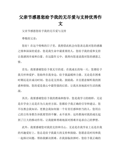 父亲节感恩您给予我的无尽爱与支持优秀作文