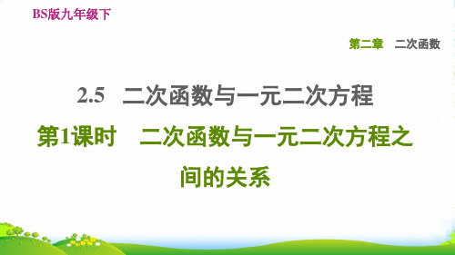 九年级数学下第2章二次函数5二次函数与一元二次方程第1课时二次函数与一元二次方程之间的关系习题北师大