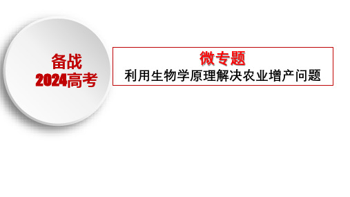 高三生物一轮复习课件利用生物学原理解决农业增产问题