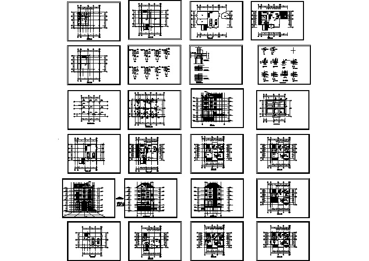 某地错层别墅建筑设计图（共23张）