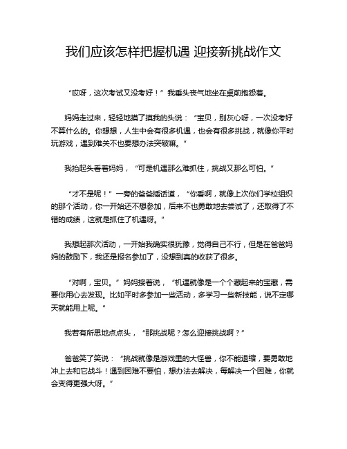 我们应该怎样把握机遇 迎接新挑战作文