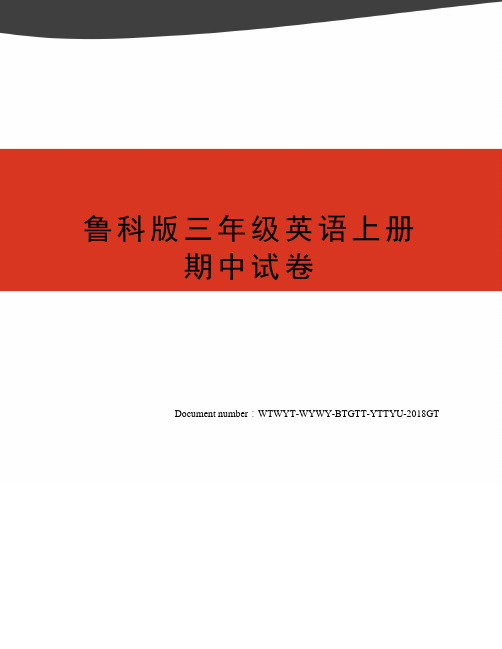 鲁科版三年级英语上册期中试卷