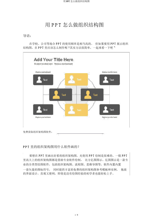 用PPT怎么做组织结构图