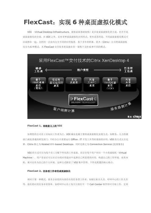 Citrix FlexCast：实现6种桌面虚拟化模式