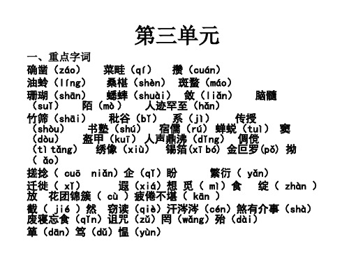 第三单元-山东省泰安市东平县实验中学(五四制)七年级语文上册复习课件(共10张PPT)