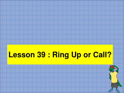 2014八年级英语下册 Unit 7 Know Our World Lesson 39 Ring Up or Call？课件 (新版)冀教版