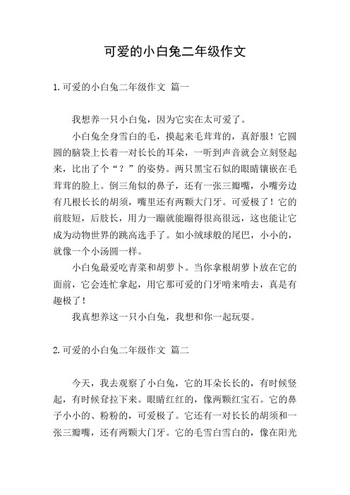 可爱的小白兔二年级作文