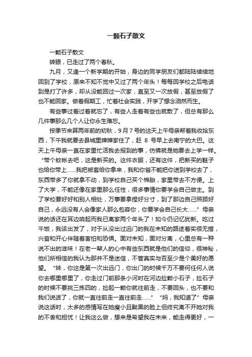 一颗石子散文