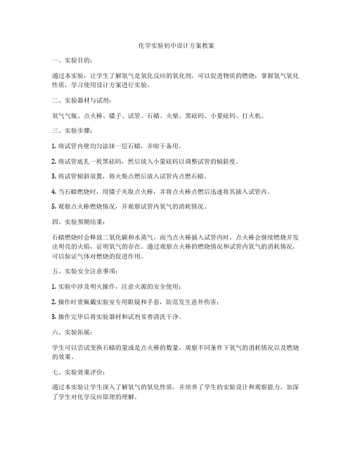 化学实验初中设计方案教案