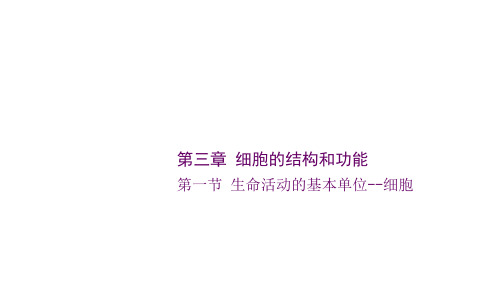 苏教版高中生物必修一课件第三章第一节 生命活动的基本单位--细胞25张PPT