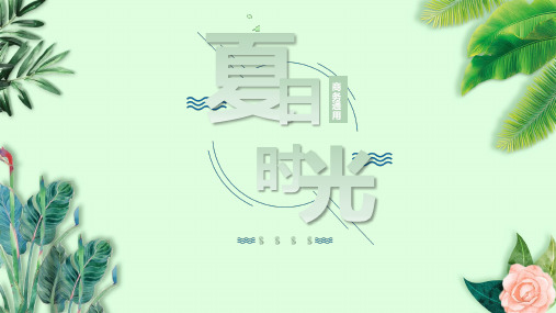 绿叶小清新工作汇报计划总结通用PPT模板ppt通用模板