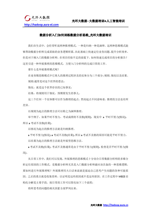 数据分析入门如何训练数据分析思维_光环大数据培训