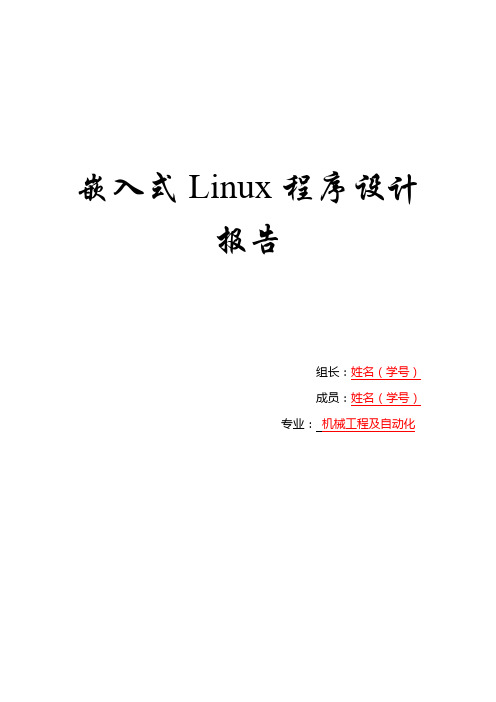 嵌入式Linux程序设计报告