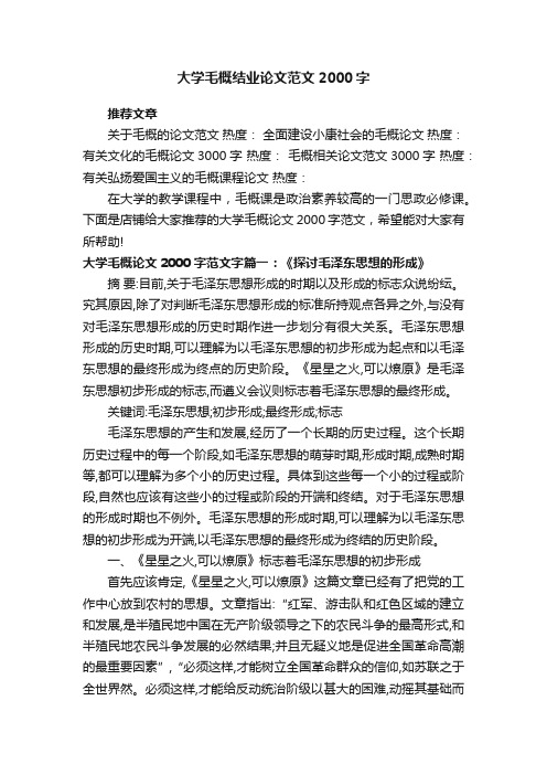 大学毛概结业论文范文2000字