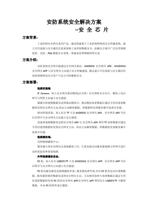 安防系统安全解决方案--商密认证安全芯片