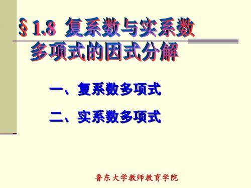 1.8复、实系数多项式