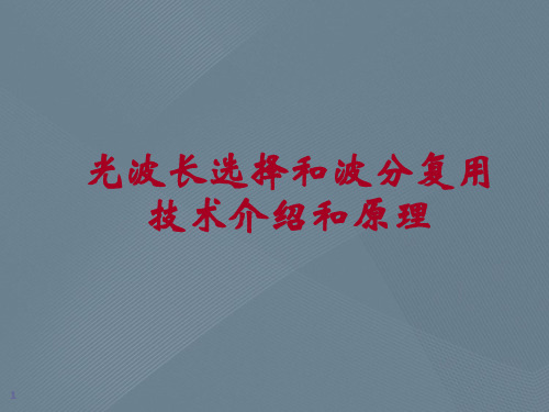 光波长选择和波分复用技术介绍和原理