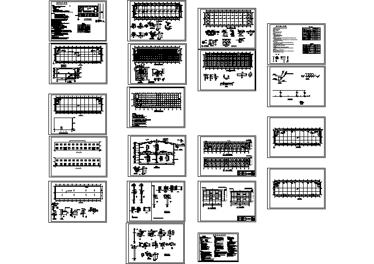 二层某钢框架结构剖面CAD参考图