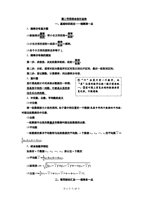 2020版高考数学(文)一轮复习用样本估计总体