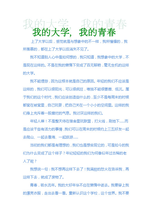 软文 我的大学我的青春