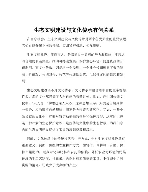 生态文明建设与文化传承有何关系