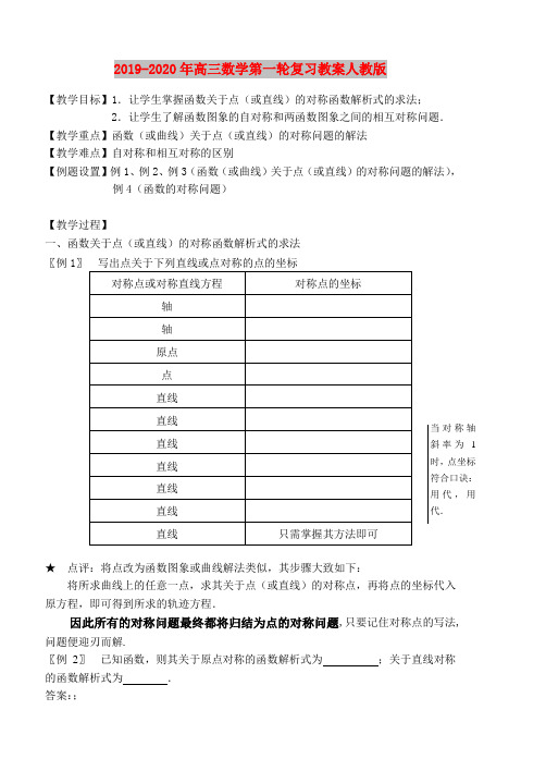 2019-2020年高三数学第一轮复习教案人教版