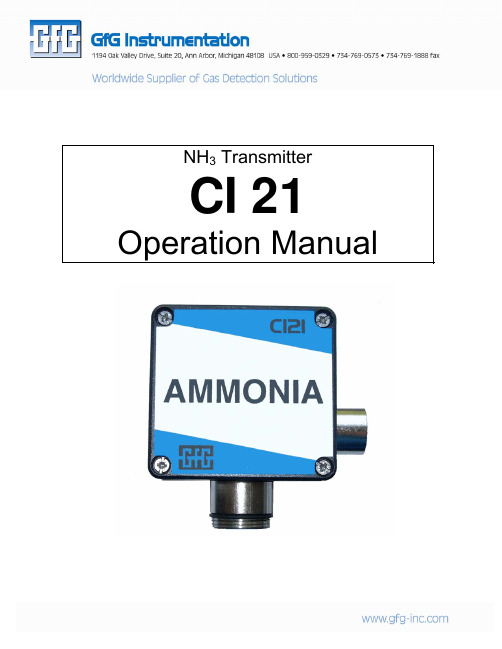 GfG CI 21 NH3 Transmitter Operation Manual